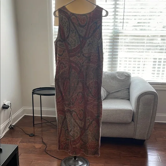 Peruvian Connection paisley jacquard %100 pima cotton slip dress - Picture 3 of 7